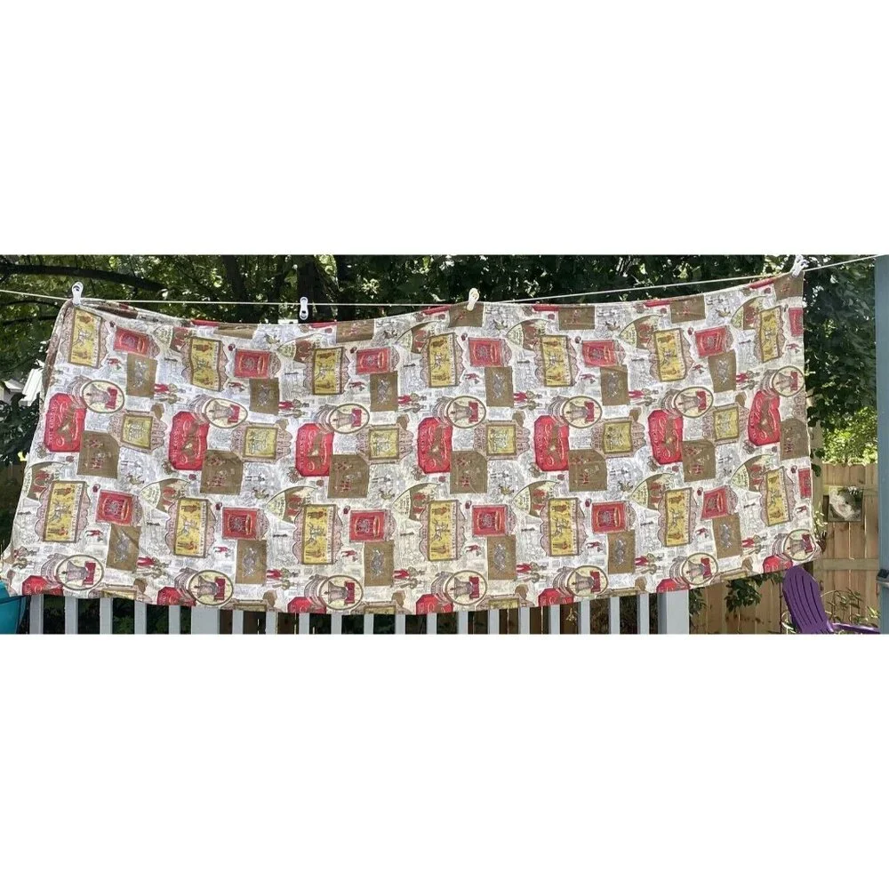Colonial Print Twin Bedspread Coverlet Thin Americana Homemade Farmhouse